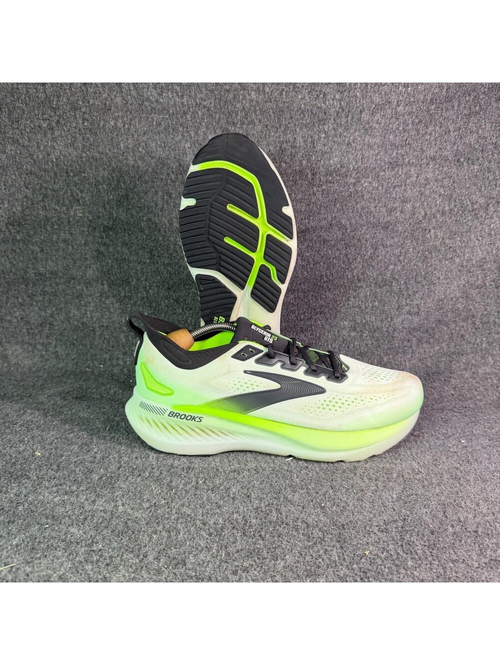 Brooks Glycerin GTS 20 White Nightlife Black Mens Size 11.5 Sneakers 1105031D154